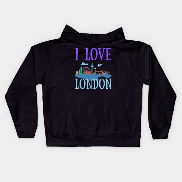 I Love London UK Travel more Wanderlust love Explore the city travel London souvenir Kids Hoodie by BoogieCreates